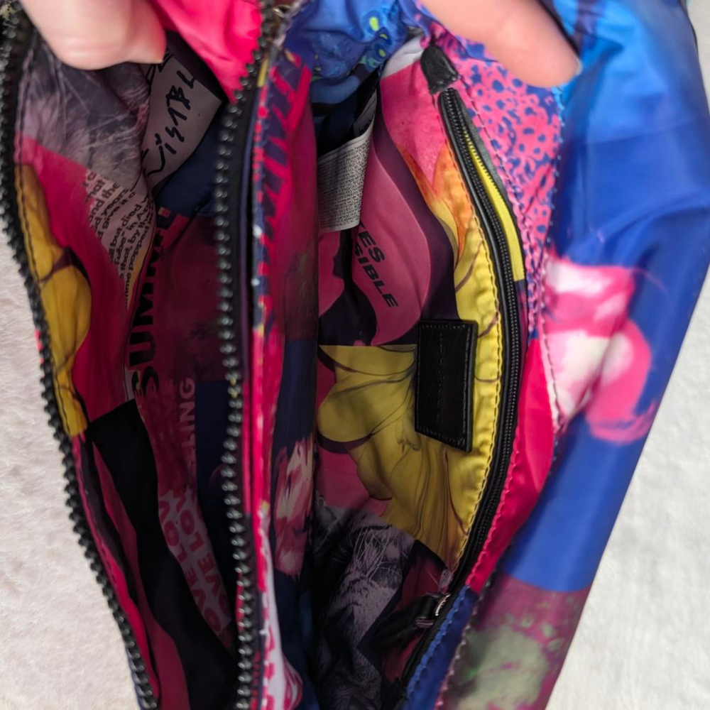 Desigual Pink Blue Collage News Crossbody Bag - Picture 5 of 10